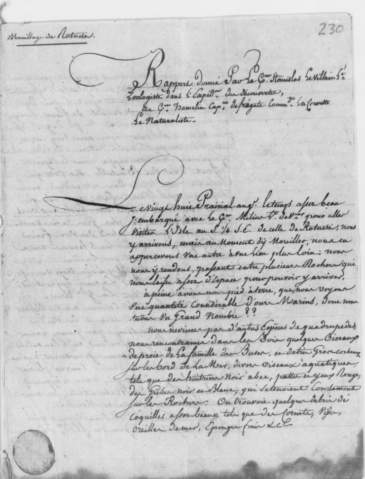 Première page du rapport de mission de Stanislas Levillain