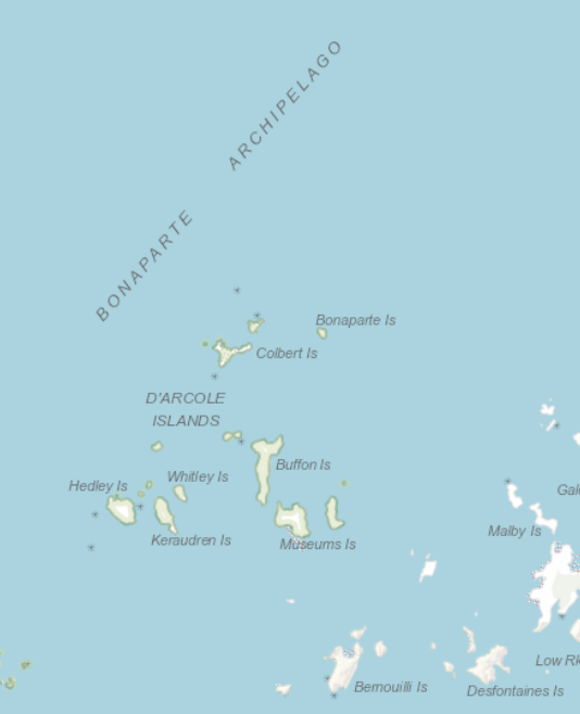 Detail showing the Bonaparte Archipelago in Western Australia