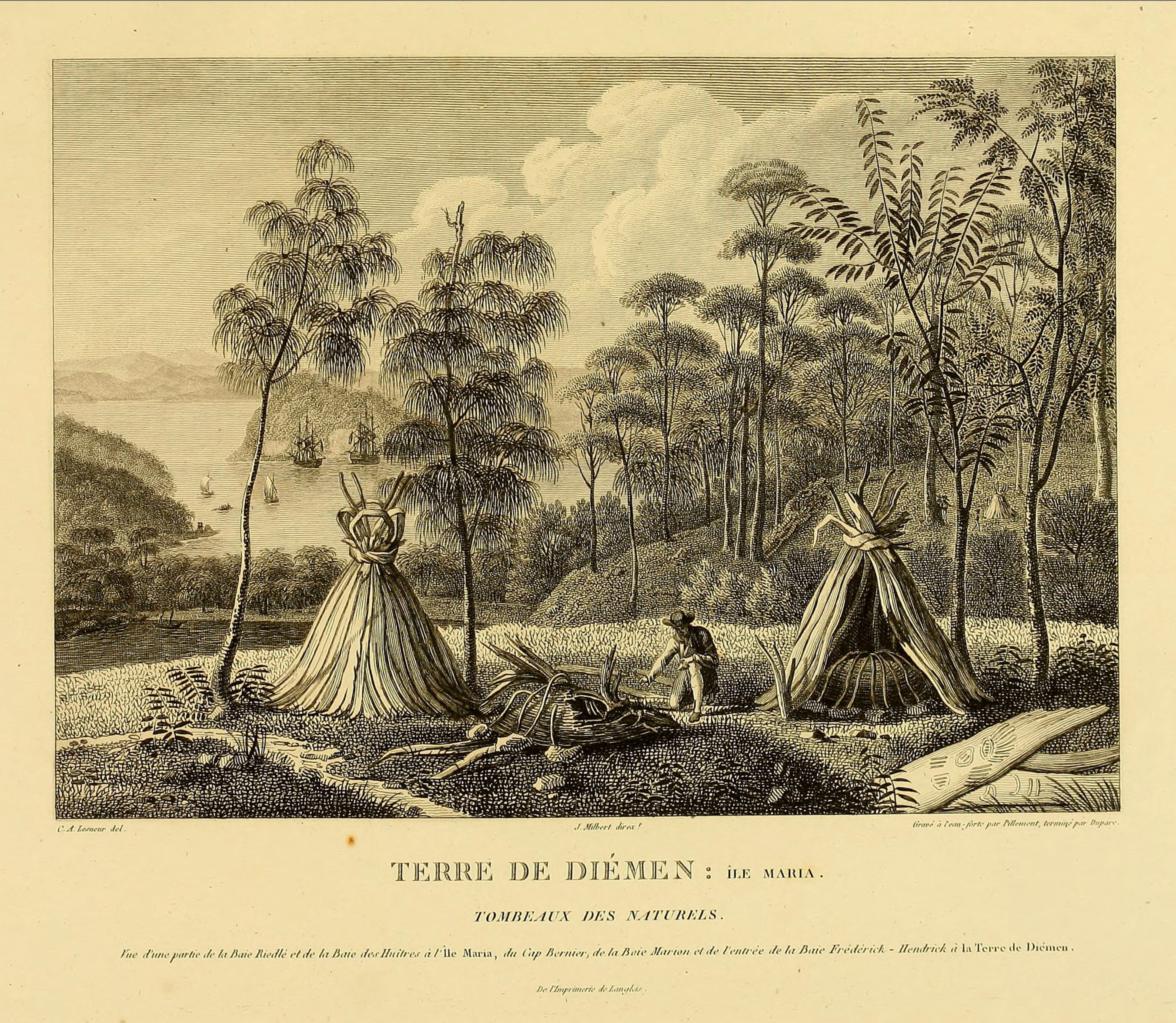 Terre de Diemen : Ile Maria Tombeaux des Naturels